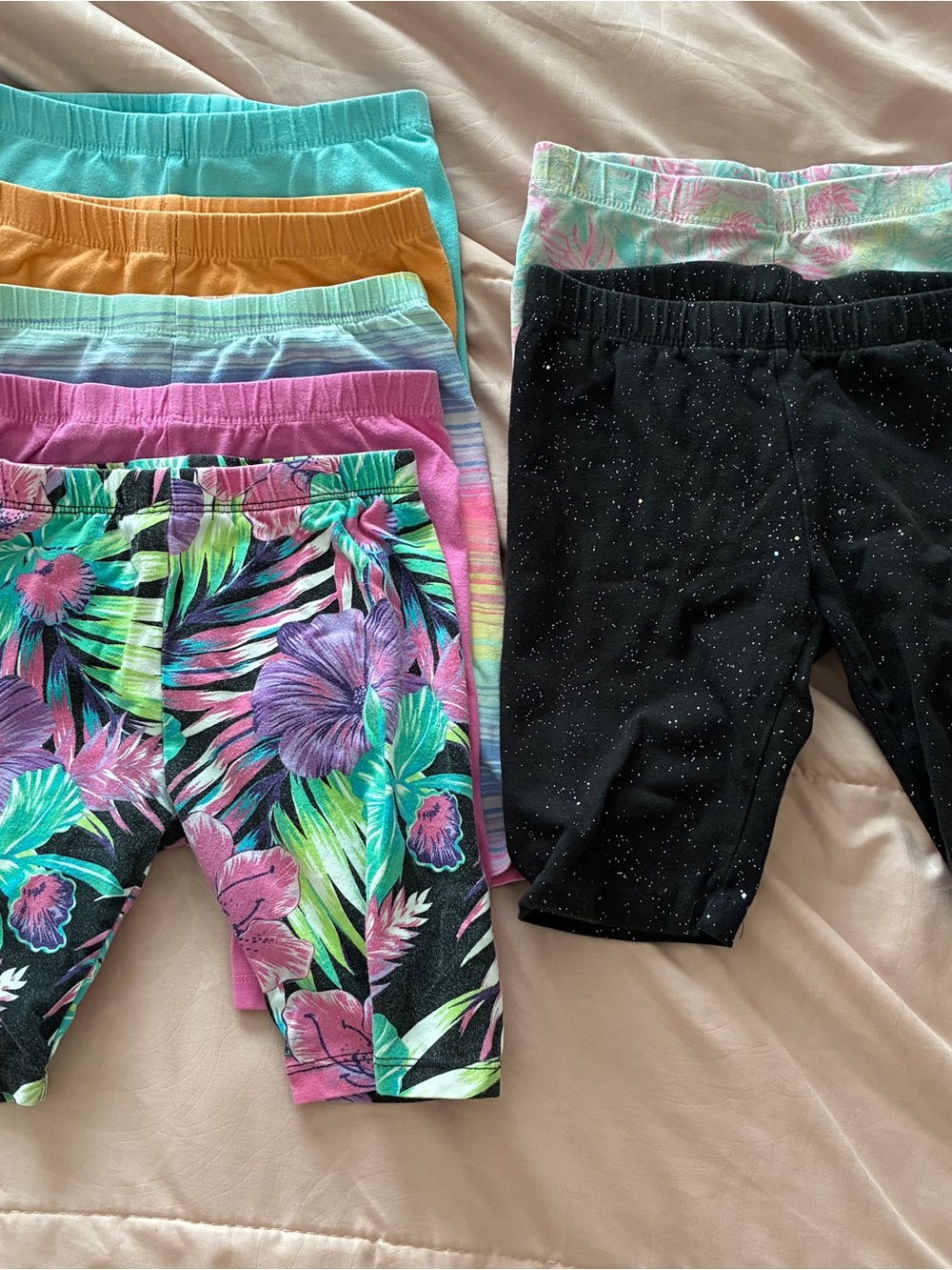 Girls' Assorted Color Capri Leggings - Pack of 6